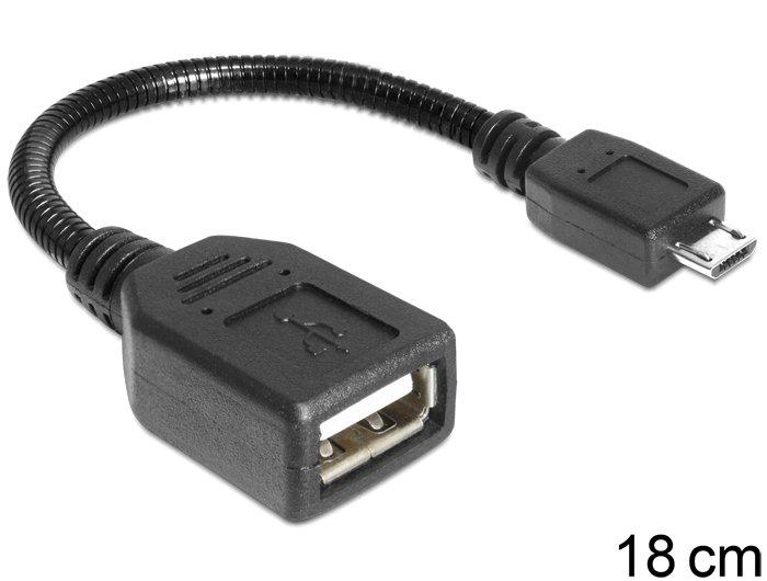 DeLock  USB micro-B - USB 2.0-A, 0.18m USB Kabel 0,18 m Micro-USB B USB A Schwarz 