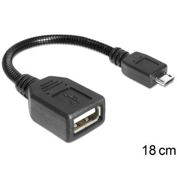 USB micro-B - USB 2.0-A, 0.18m USB Kabel 0,18 m Micro-USB B USB A Schwarz