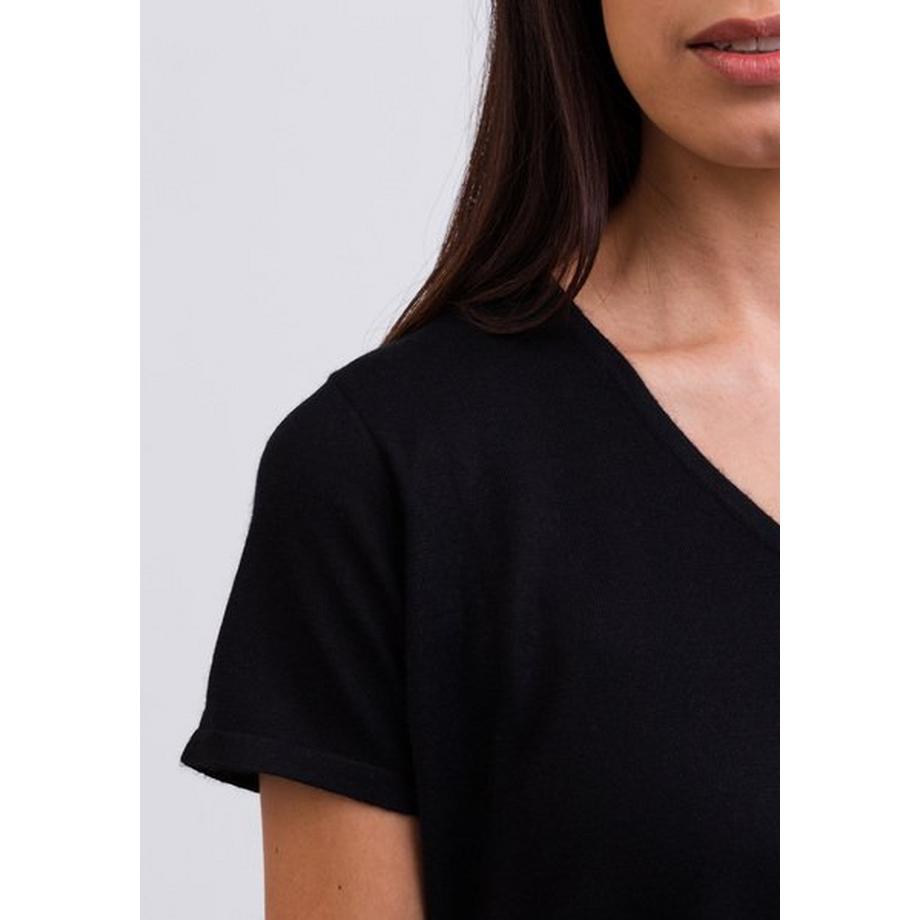 CASH-MERE.CH V-Ausschnitt Kurzarm T-Shirt  