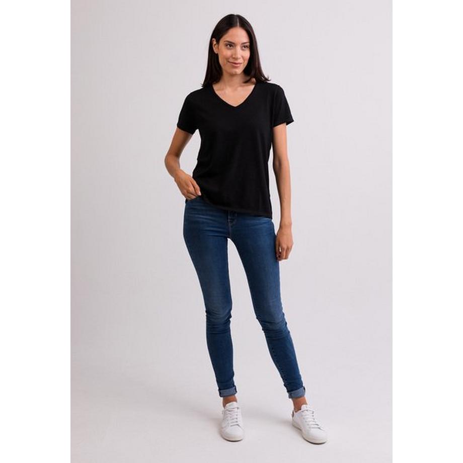 CASH-MERE.CH V-Ausschnitt Kurzarm T-Shirt  