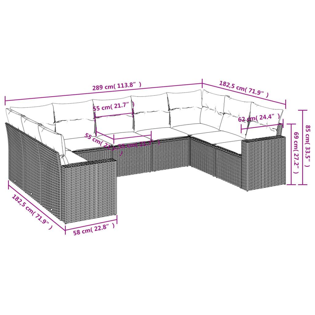 VidaXL Ensemble de canapés de jardin rotin synthétique  