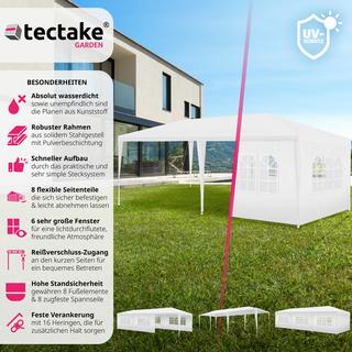 Tectake Gazebo Elasa 9 x 3 m con 8 pareti laterali  