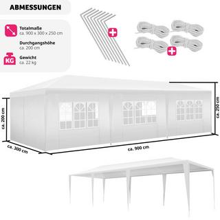 Tectake Gazebo Elasa 9 x 3 m con 8 pareti laterali  