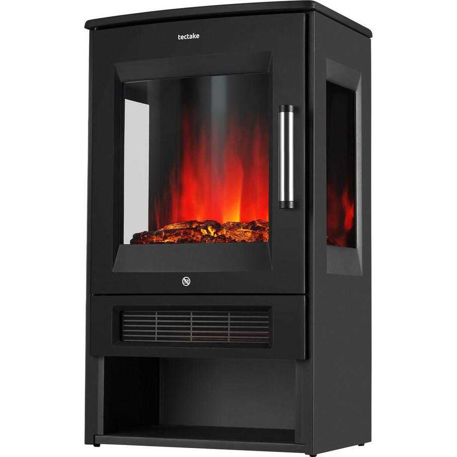 Tectake Cheminée électrique AIDAN 2 niveaux de puissance avec 900 W et 1800 W  