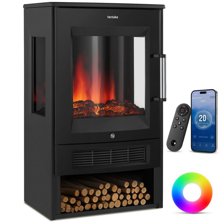 Cheminée électrique AIDAN 2 niveaux de puissance avec 900 W et 1800 W
