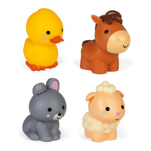 Janod  Wasserspritzer „Bauernhoftiere“, 4 Stück Badespielzeug für Babys Ab 10 Monaten, J04702 