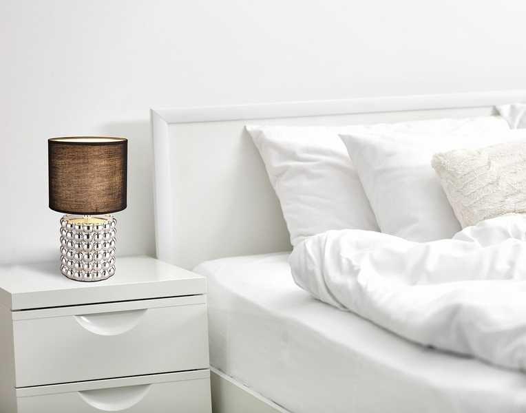 mutoni Tischleuchte Valentino Keramik verchromt 1xE14  