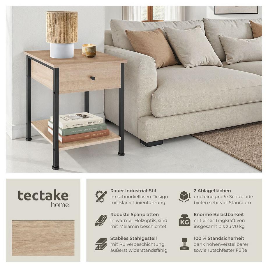 Tectake Nachttisch Bradford  