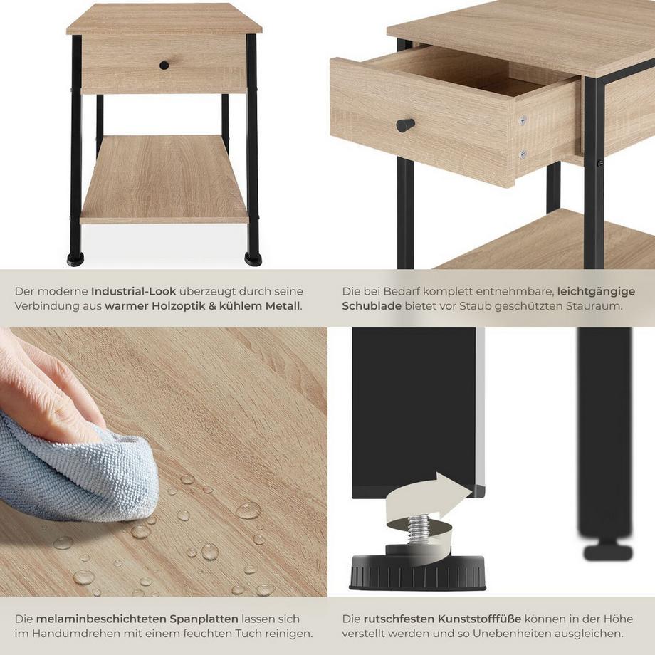 Tectake Nachttisch Bradford  