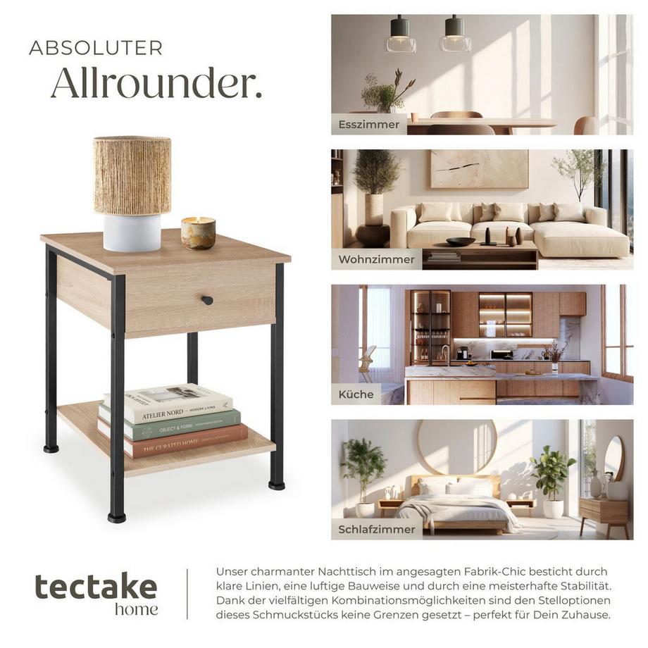 Tectake Nachttisch Bradford  