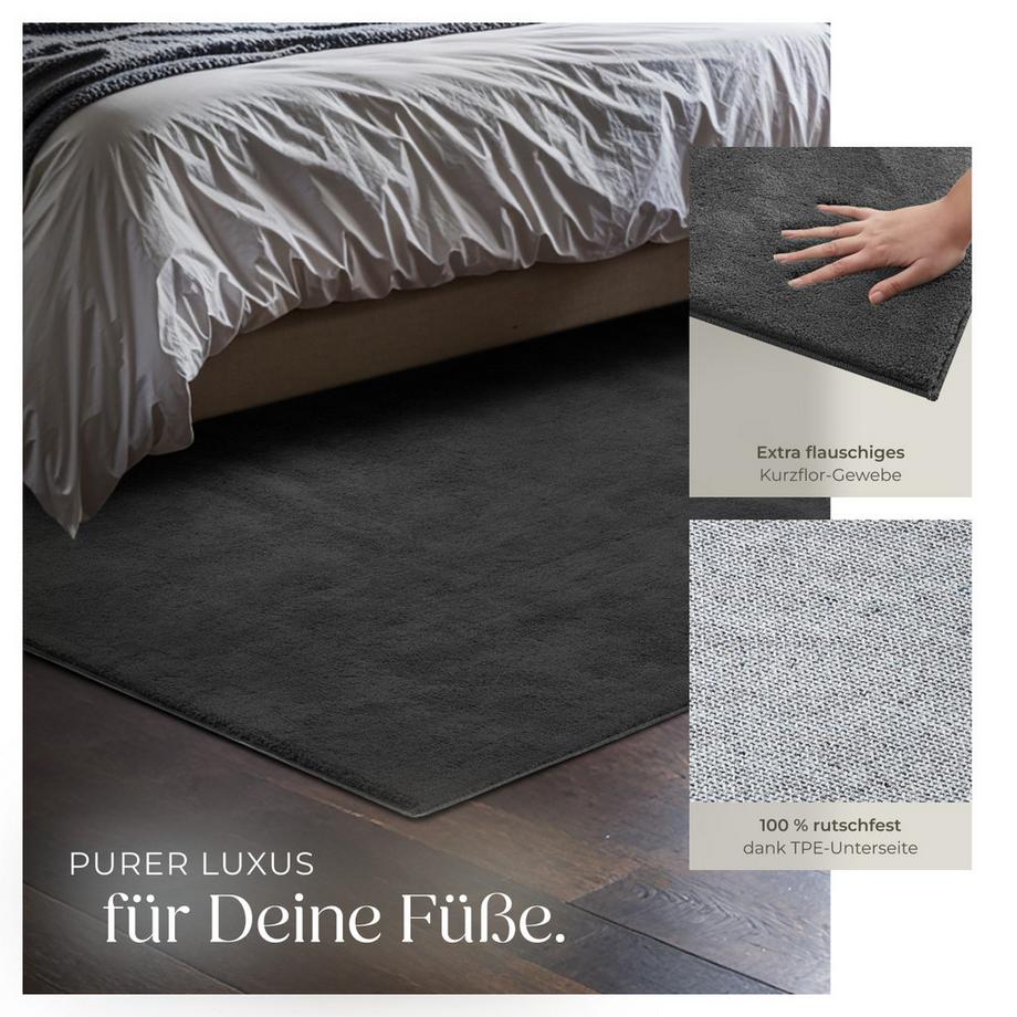 Tectake Tapis à poils ras SOFT ZONE surface douce  
