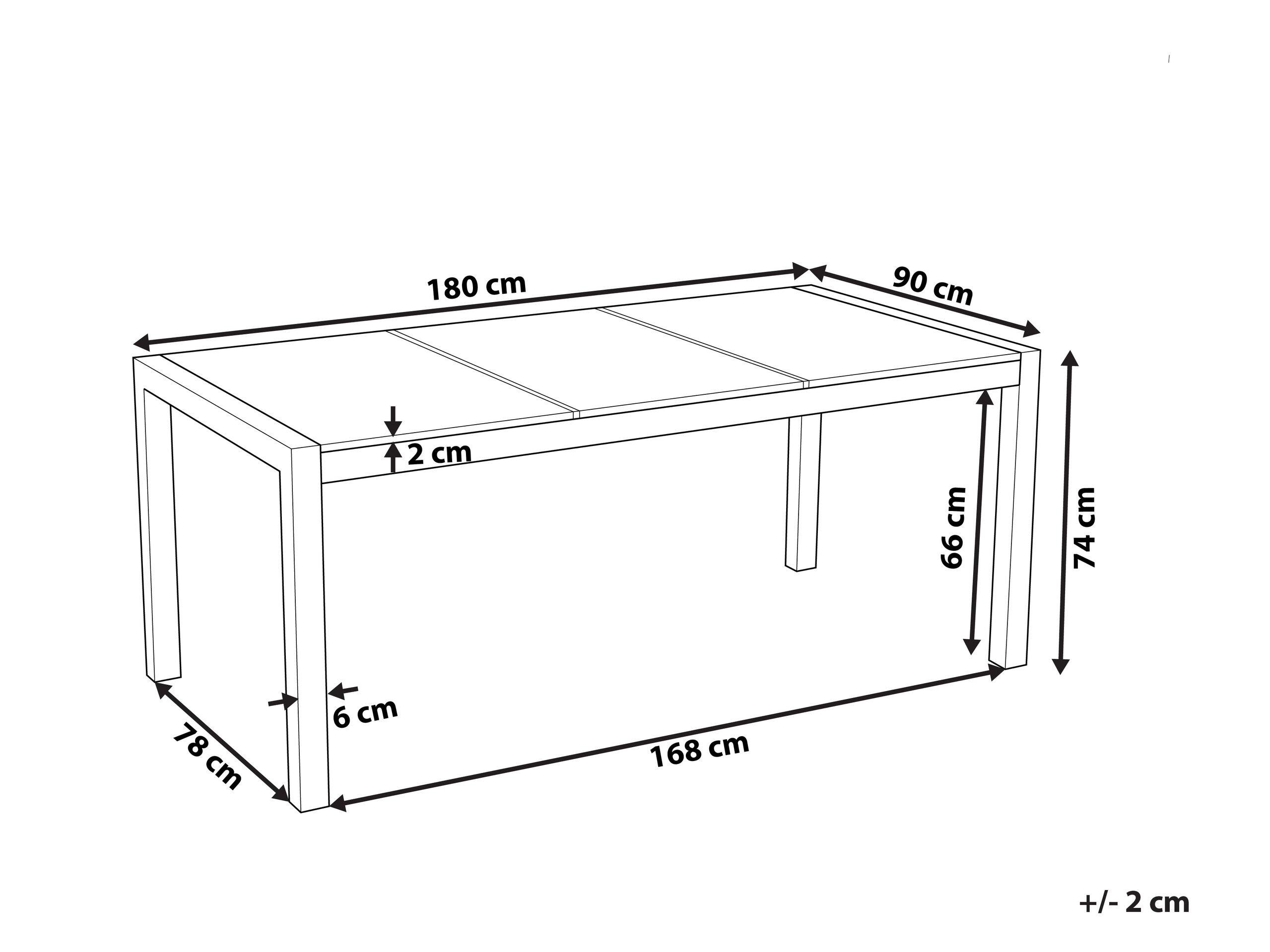 Beliani Tisch für 6 Personen aus Sicherheitsglas Modern GROSSETO  