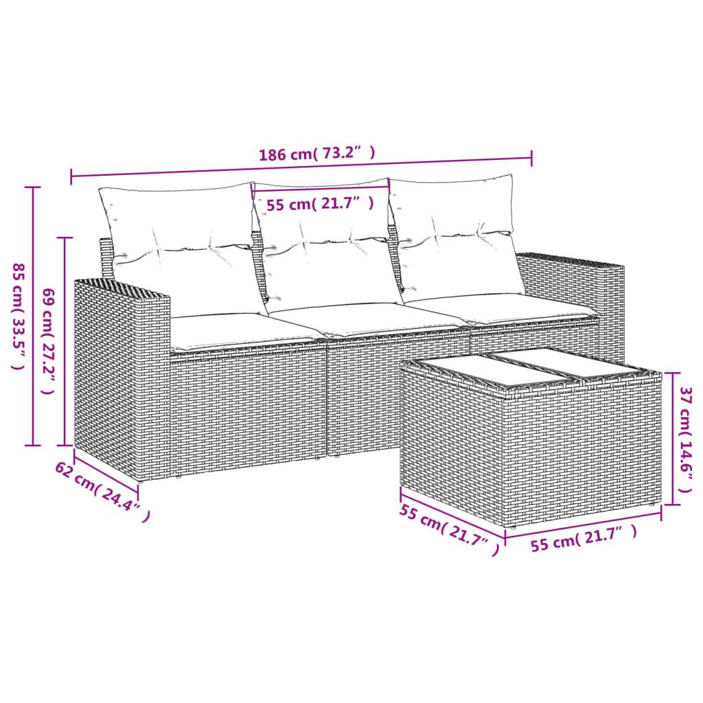 VidaXL set divano da giardino Polirattan  