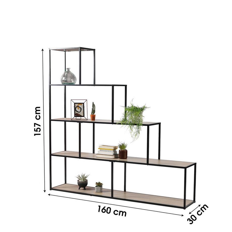 Calicosy Bücherregal im Treppen-Design - L160 x H157 cm - Colorado  