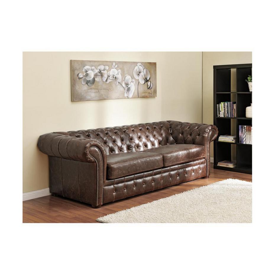 Vente-unique Canapé 3+2+cuir vieilli  