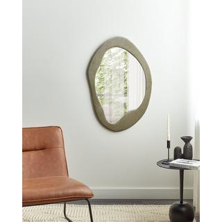 Beliani Wandspiegel aus Samtstoff Retro LENAX  