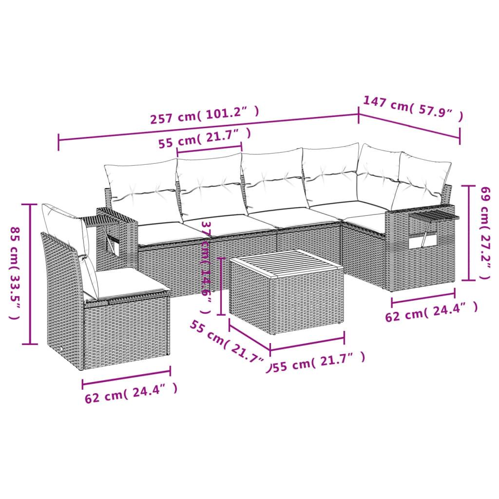 VidaXL set divano da giardino Polirattan  