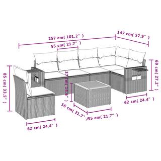 VidaXL set divano da giardino Polirattan  