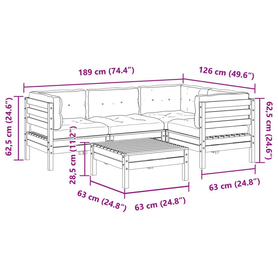 VidaXL Garten sofagarnitur holz  