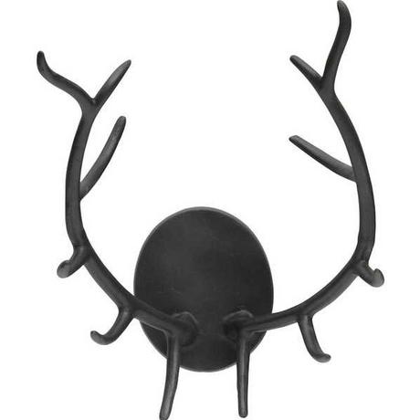 mutoni Bois de cerf décoratif Antler métal noir  