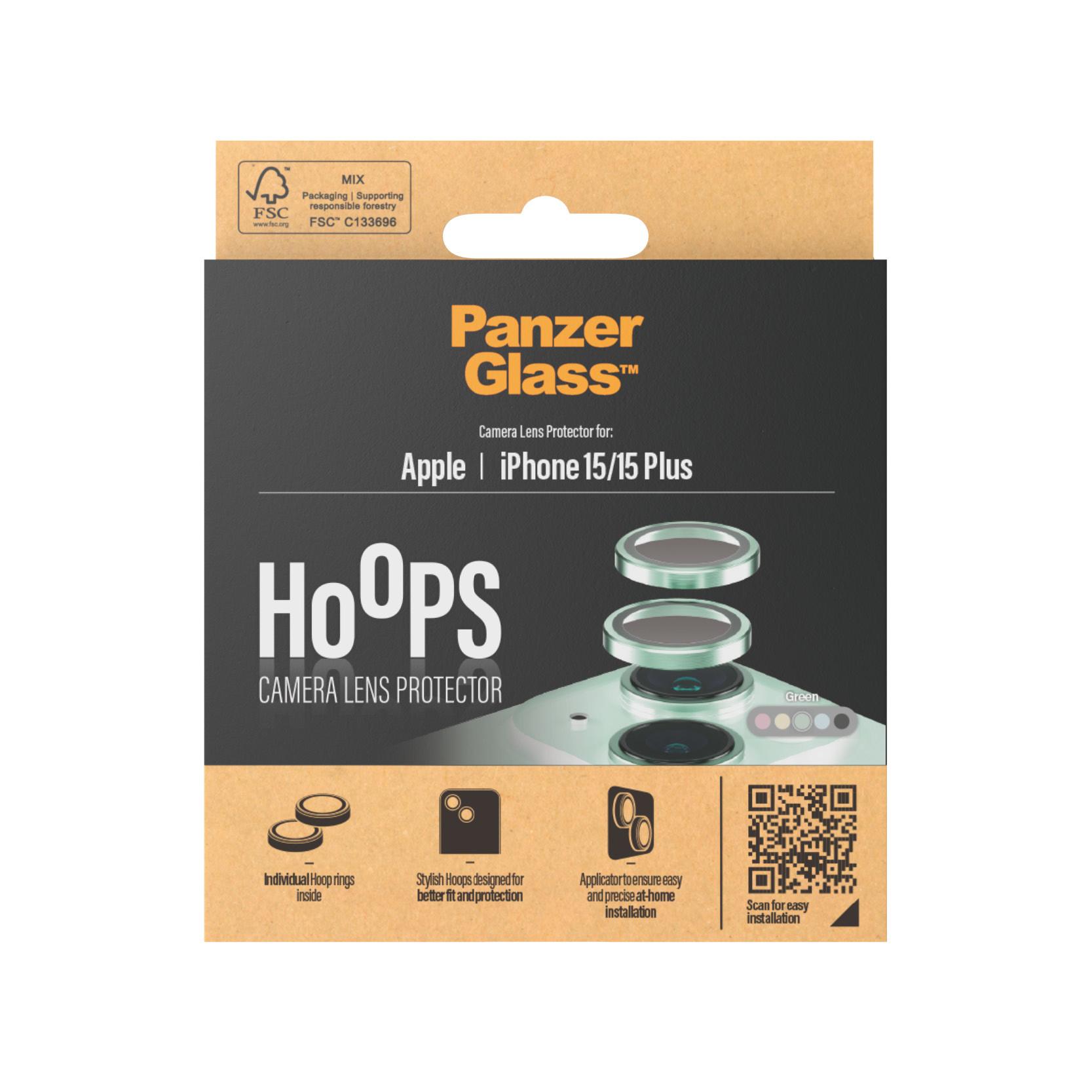 PanzerGlass  ® Hoops® Green Camera Lens Protector iPhone 15 | 15 Plus Pellicola proteggischermo trasparente Apple 1 pz 