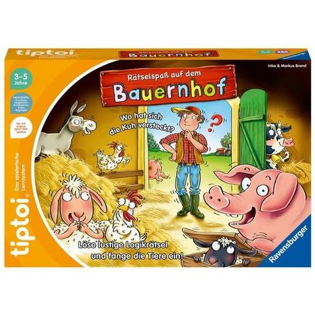 Ravensburger  Ravensburger tiptoi Spiel 00125 Rätselspaß auf dem Bauernhof - Lernspiel ab 3 Jahren, lehrreiches Logikspiel für Jungen und Mädchen, für 1-4 Spieler 