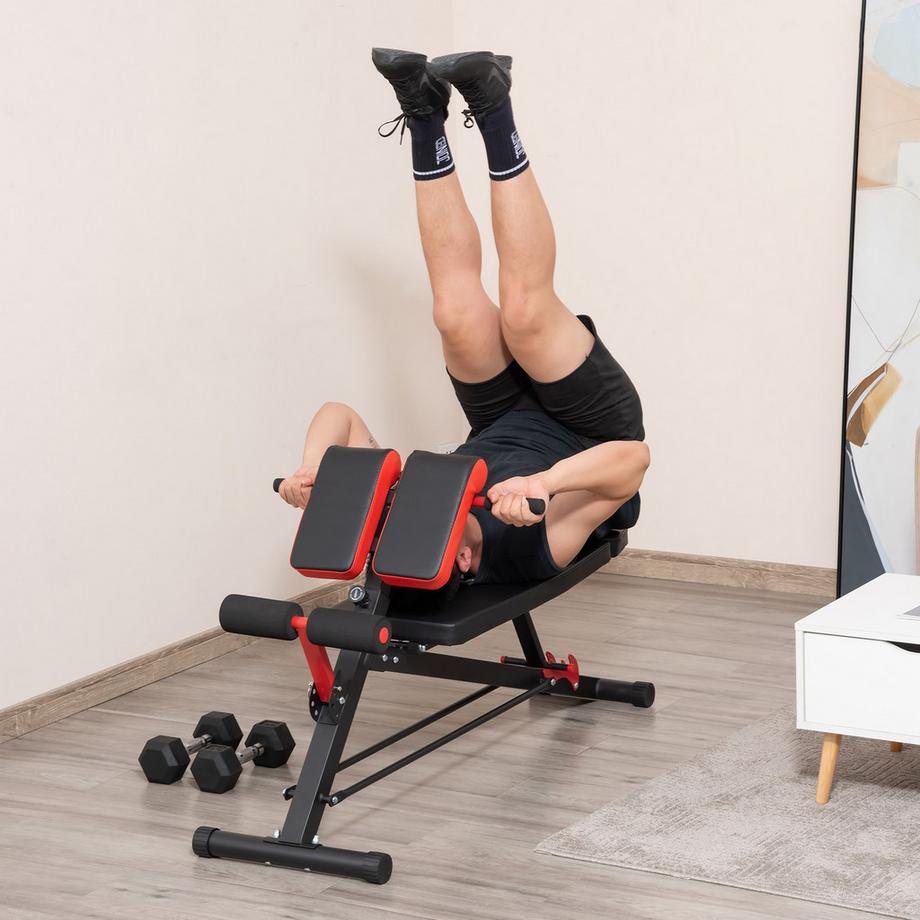 Northio  Panca Multipeso, Panca Fitness Regolabile, Panca Inclinata, Trainer Addominale, Nero, 64 X 146 X 73,5-85 Cm 