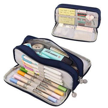 Trousse à crayons pour l'école avec 3 compartiments, grande capacité, trousse à crayons, papeterie, organisateur, sac à cosmétiques