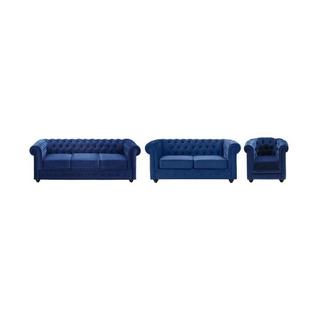 Vente-unique Couchgarnitur 3+2+1 CHESTERFIELD Samt  