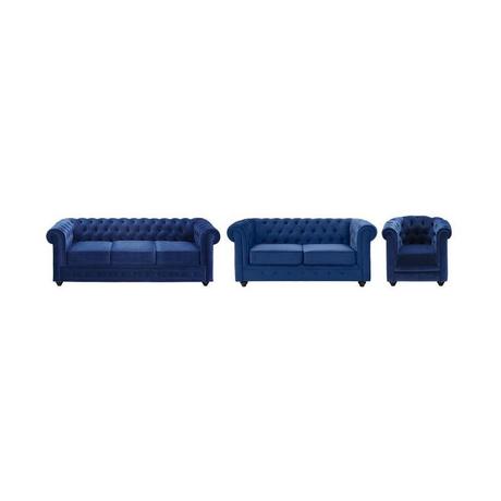 Vente-unique Couchgarnitur 3+2+1 CHESTERFIELD Samt  