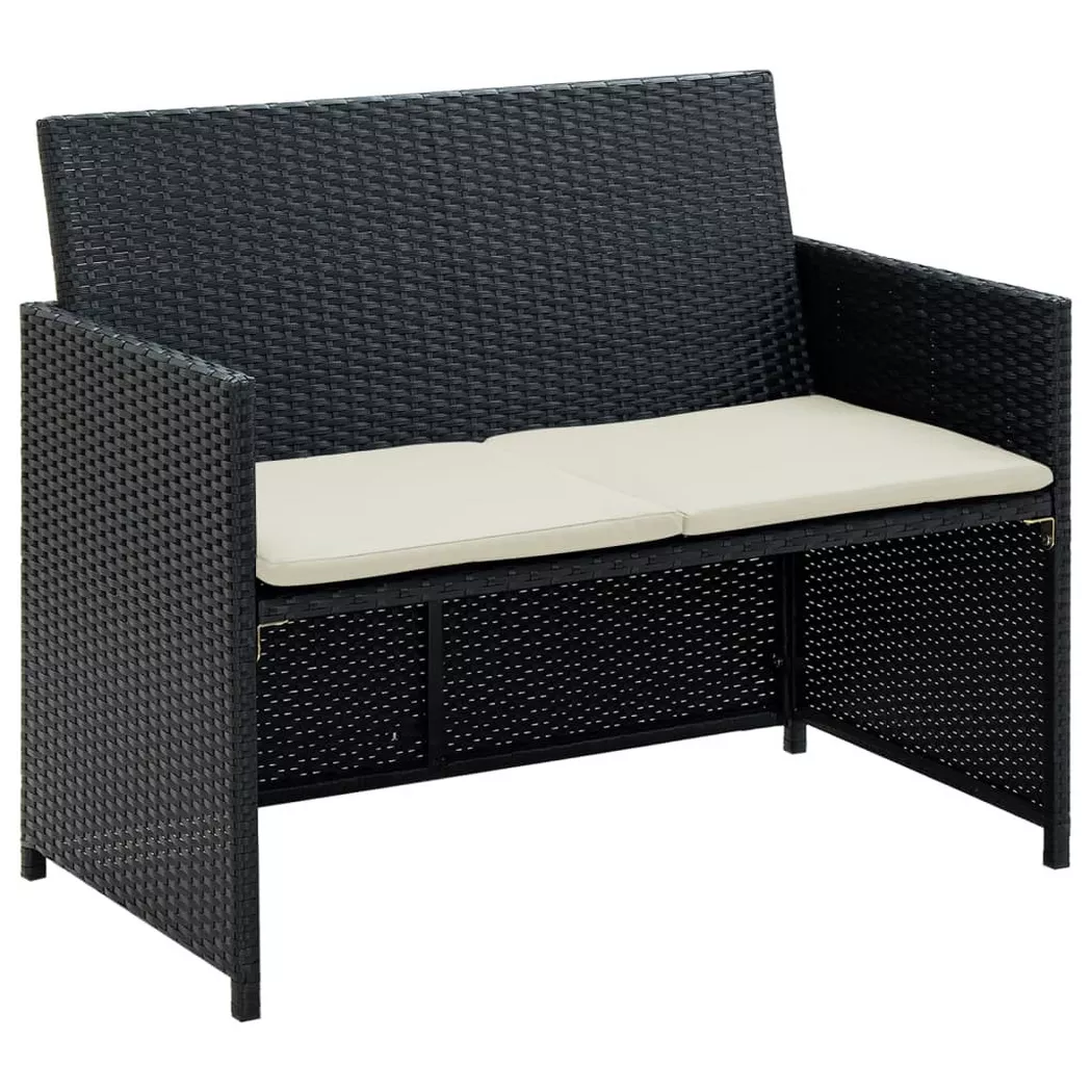 VidaXL - Sofa poly-rattan, One Size, Schwarz