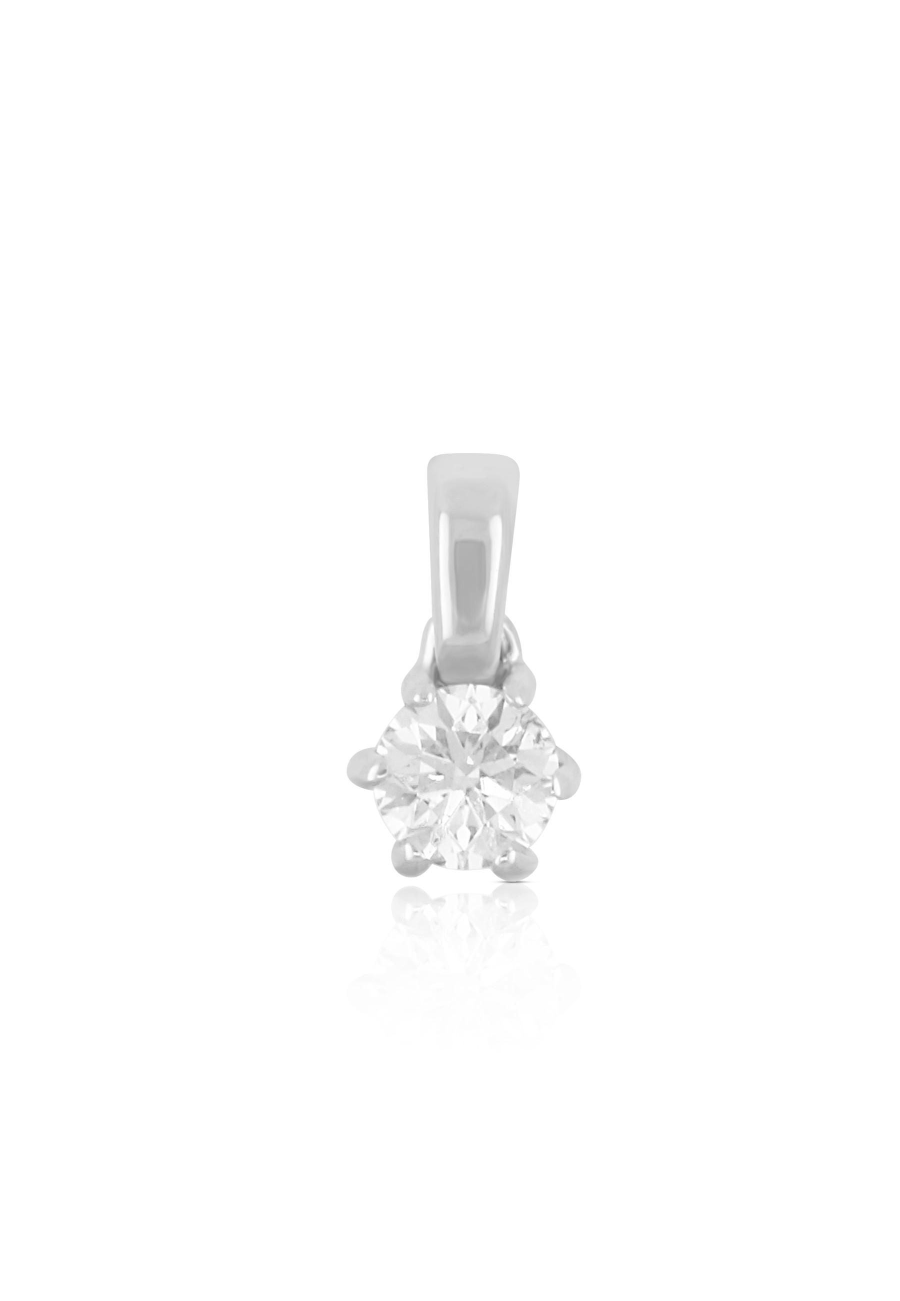 MUAU Schmuck  Anhänger Weissgold 750 6-Griff-Fassung Diamant 0.25ct. 