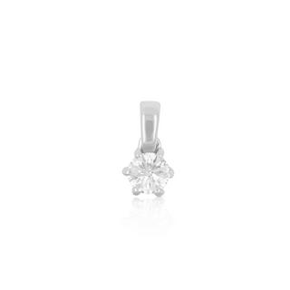 MUAU Schmuck  Anhänger Weissgold 750 6-Griff-Fassung Diamant 0.25ct. 