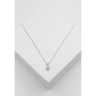 MUAU Schmuck  Anhänger Weissgold 750 6-Griff-Fassung Diamant 0.25ct. 