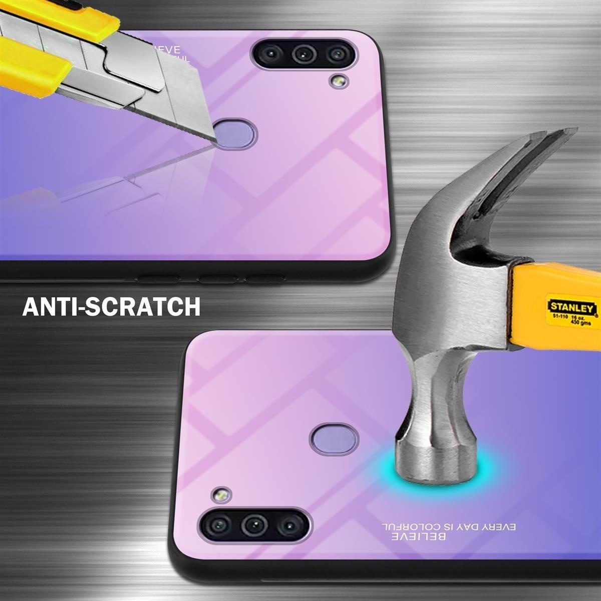 Cadorabo  Housse compatible avec Samsung Galaxy A11 / M11 - Coque de protection bicolore en silicone TPU et dos en verre trempé 