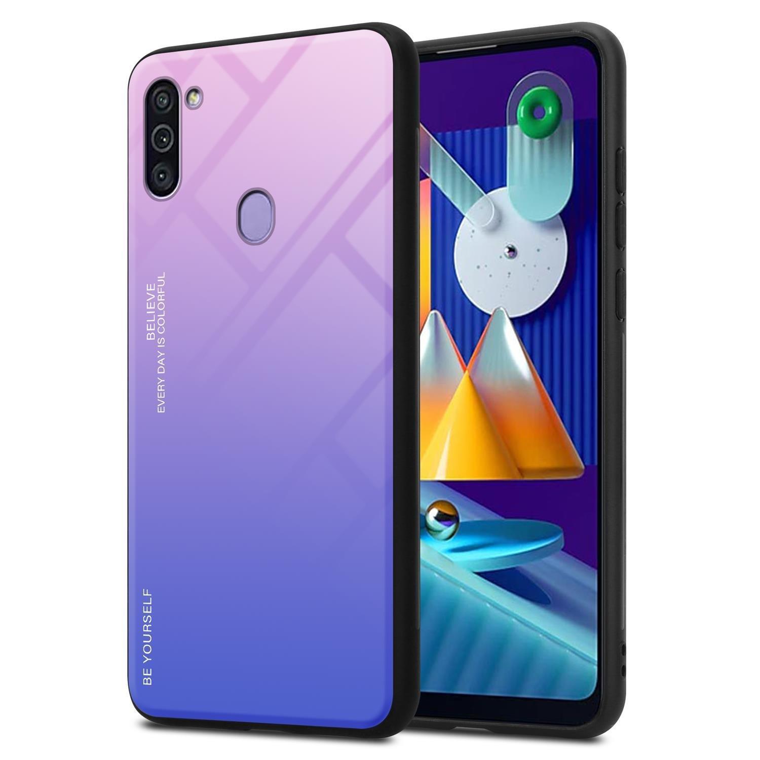 Cadorabo  Housse compatible avec Samsung Galaxy A11 / M11 - Coque de protection bicolore en silicone TPU et dos en verre trempé 