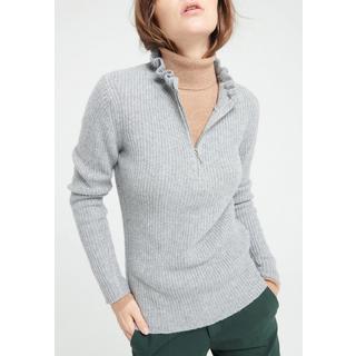 Studio Cashmere8  MIA 4 Falbala collo con zip - 100% cashmere 