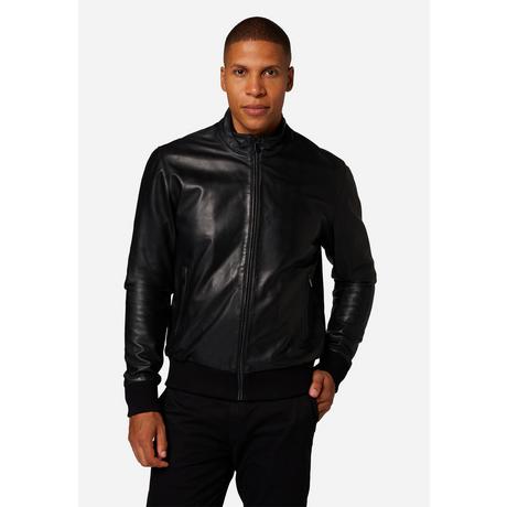 RICANO  Veste en cuir pour homme Lalo, style bomber avec col montant 