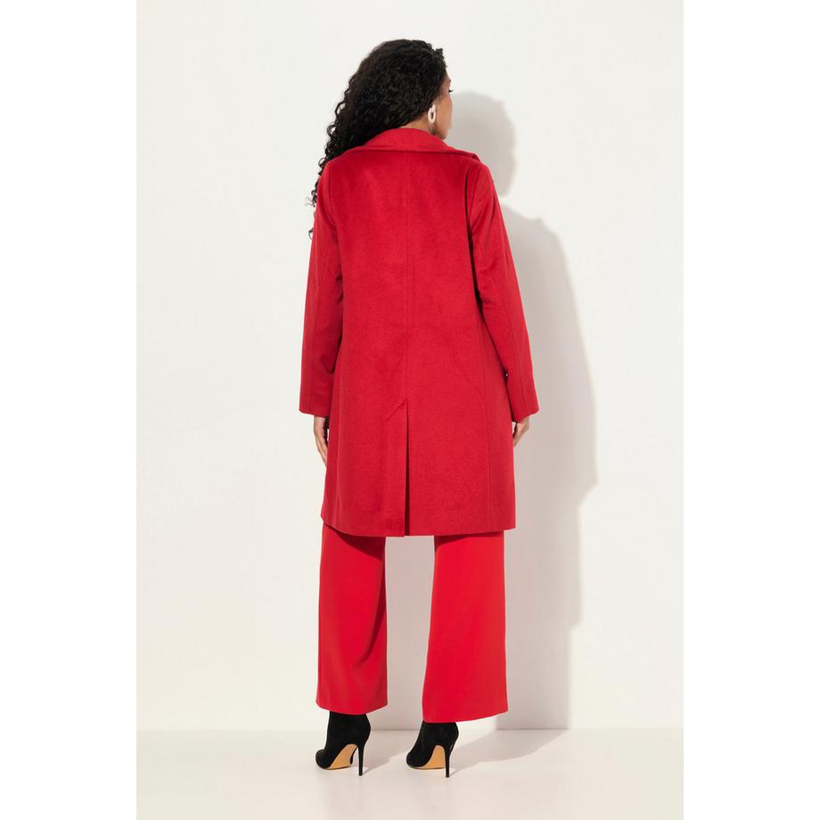 Ulla Popken Manteau Aspect Laine Col Montant  