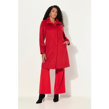 Manteau aspect laine, col montant et doublure en acétate