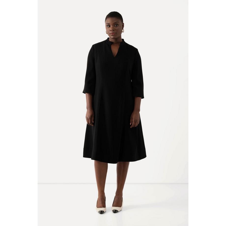 Ulla Popken Abito Midi Collo Alto Scollo V Maniche 3/4  