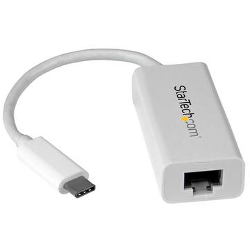 USB-C auf Gigabit-Ethernet-Adapter - Weiß - USB 3.0 auf RJ45 LAN-Netzwerkadapter - USB-Typ-C auf Ethernet