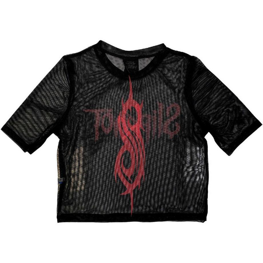 Slipknot Haut Court en Maille avec Imprimé Logo  