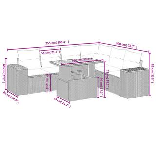 VidaXL Ensemble de canapés de jardin rotin synthétique  