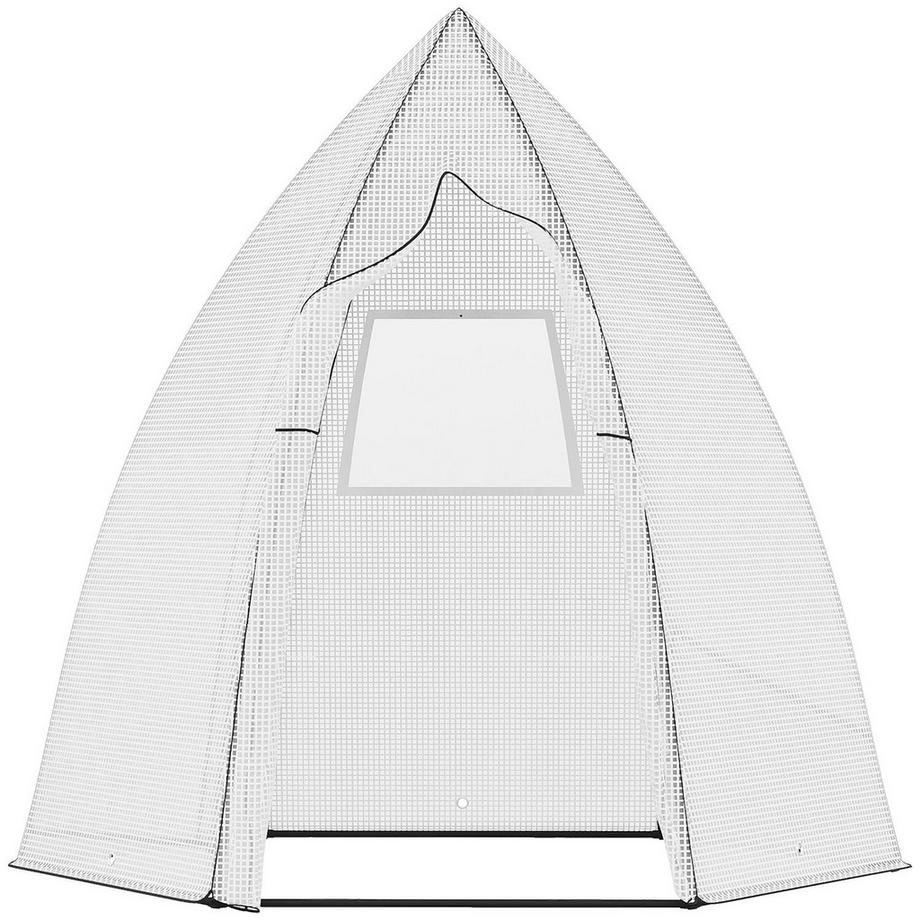 Mini Gewächshaus Überwinterungszelt Mit Rolltür, Für Garten/Balkon, Winterschutz, Weiß, 160X140X180Cm