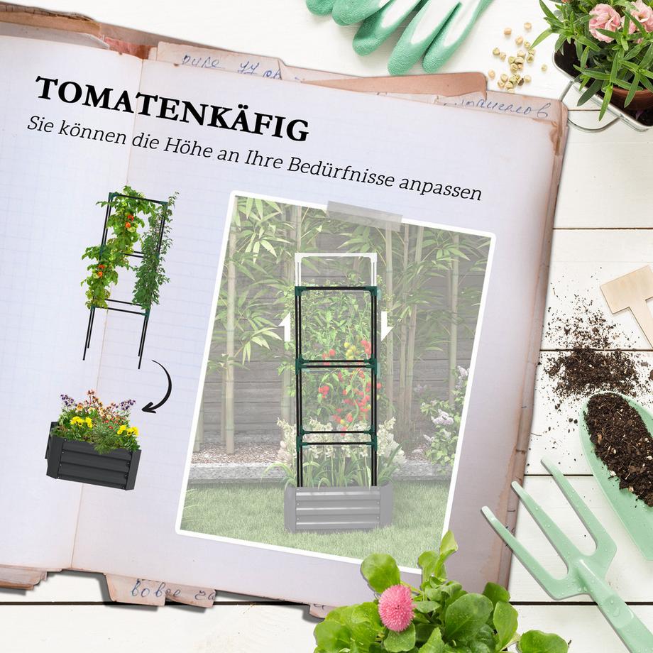 Outsunny Hochbeet mit Rankgitter  