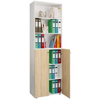 VCM Büroschrank Bücher Ordner Aktenschrank Büromöbel Schrank Lona 6-fach Drehtüren Regal  