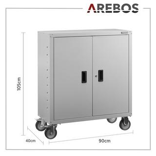 Arebos Armadio per archiviazione  Armadio per ufficio  Armadio portaoggetti  Armadio porta materiali con rotelle  