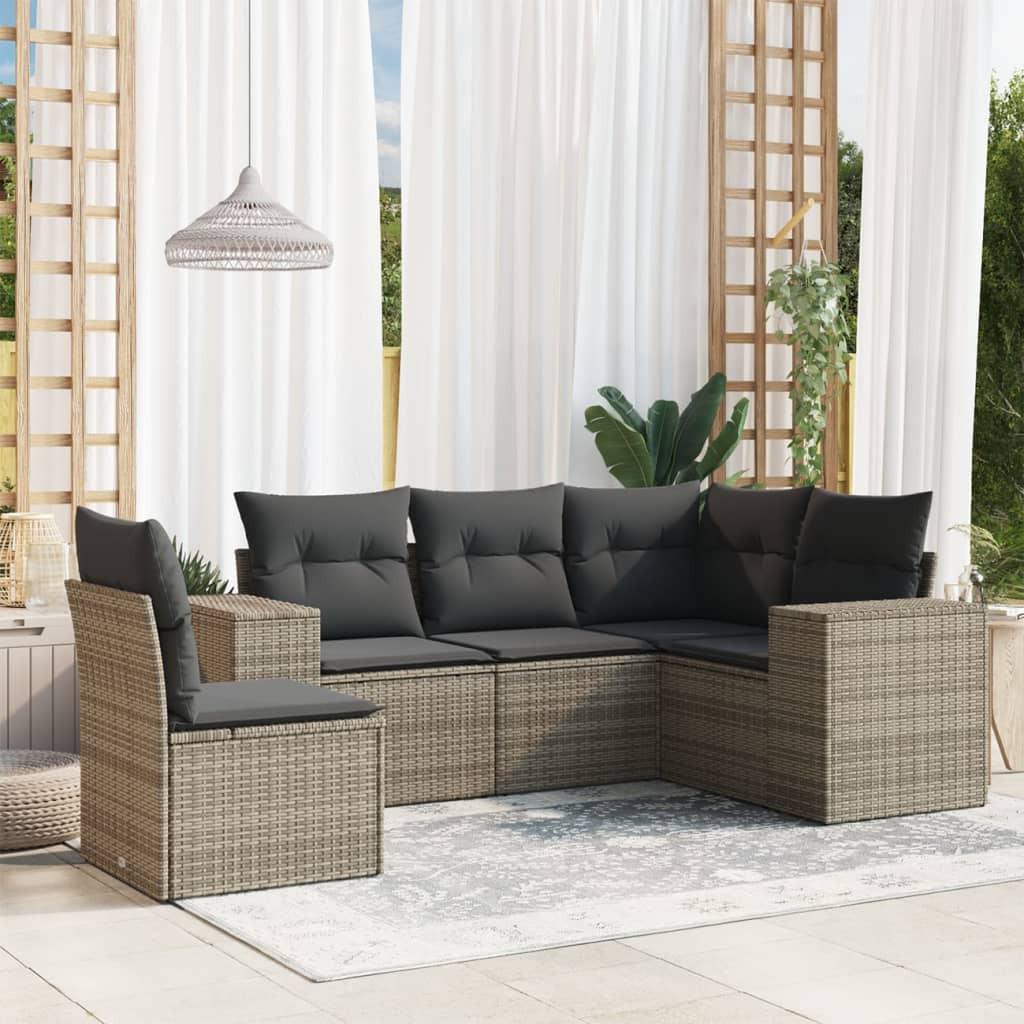 VidaXL set divano da giardino Polirattan  