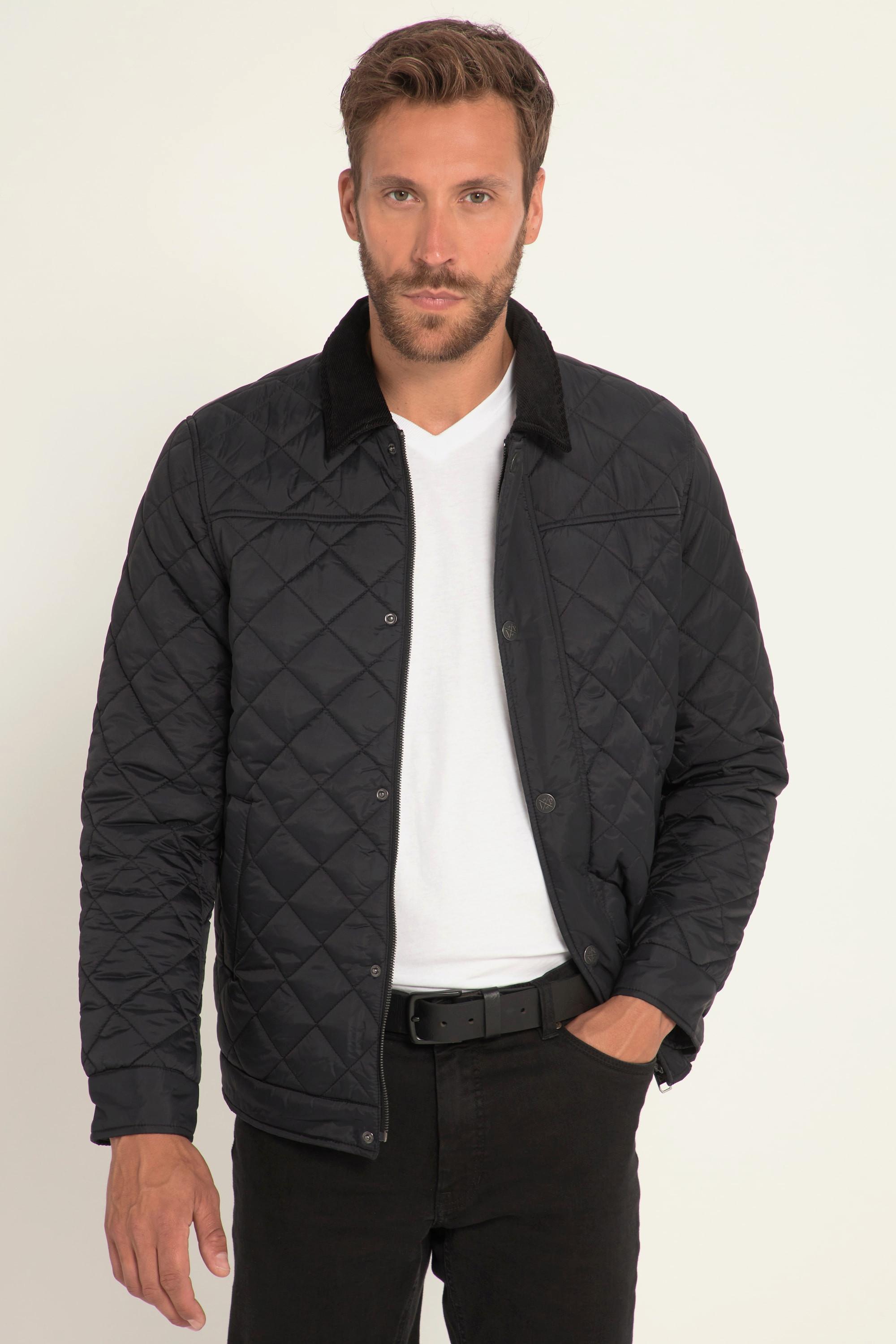 JP1880  Steppjacke, Cordkragen, Zipper 